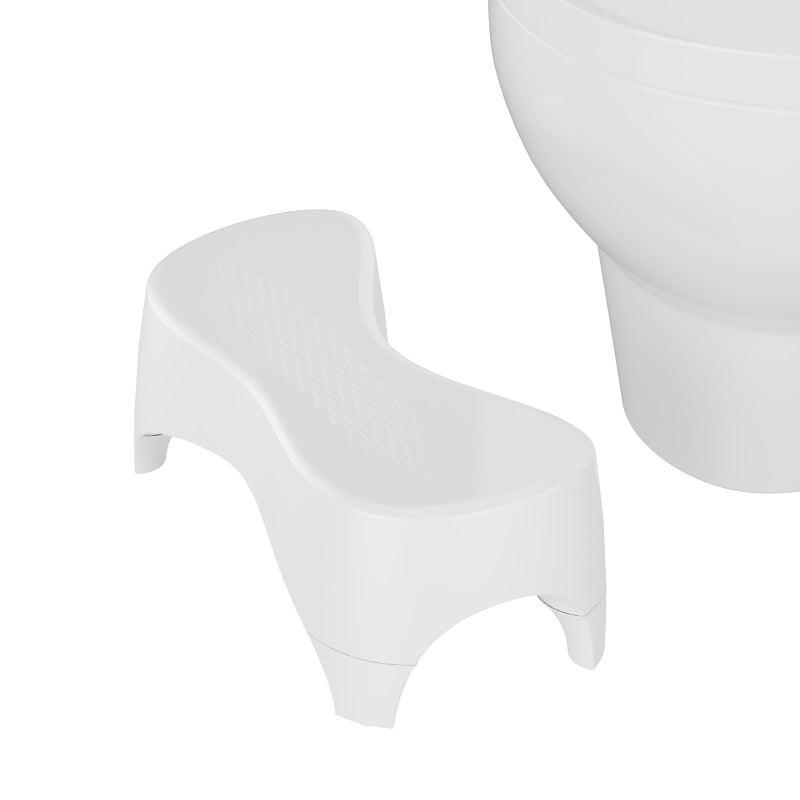 Toilet Stool Toilet Step Stool Potty Stool for Adults and Kids Poop Stool for Bathroom NonSlip Simple Design White